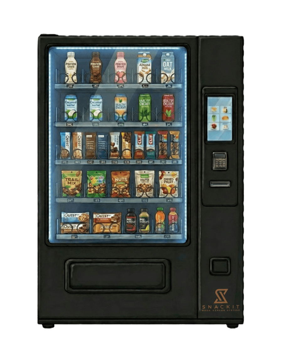 Snackit vending machine with brand advertising