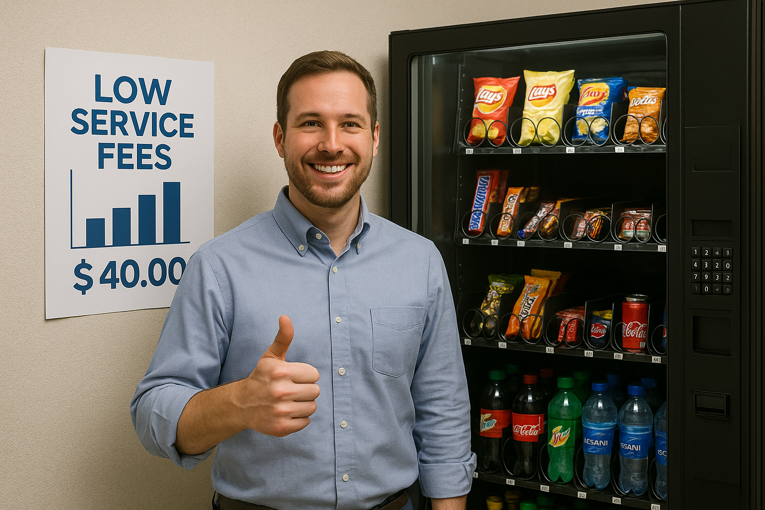 Vending machine with person